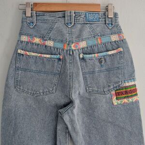 Vintage 90s Taboo High Rise Denim Southwestern Mom Jeans Bright Size 9